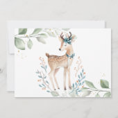 Baby rendier verlaat babyshower kaart (Achterkant)