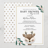 Baby Rendieren met Masker Baby shower per Mail Kaart (Voorkant / Achterkant)