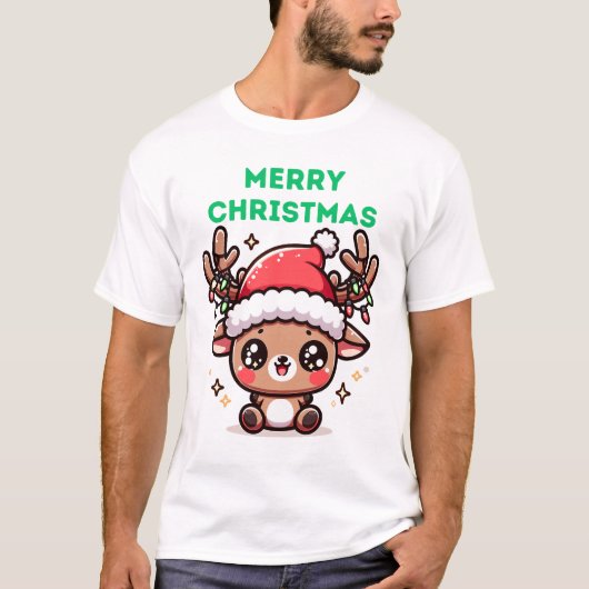 Baby Rendieren - Vrolijk kerstfeest T-shirt (Voorkant)