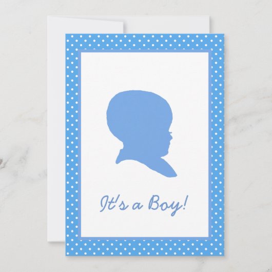 Baby Retro Blue Polka Dot Kaart (Voorkant)