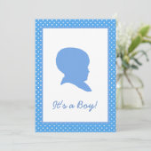 Baby Retro Blue Polka Dot Kaart (Staand voorkant)