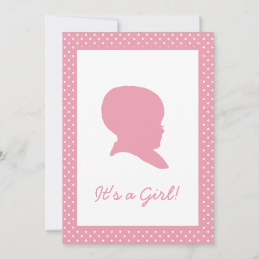 Baby Retro Pink Polka Dot Kaart (Voorkant)