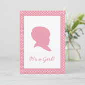 Baby Retro Pink Polka Dot Kaart (Staand voorkant)