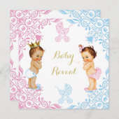 Baby Reveal Baby shower Invitation Kaart (Voorkant / Achterkant)