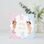 Baby Reveal Baby shower Invitation Kaart (Staand voorkant)