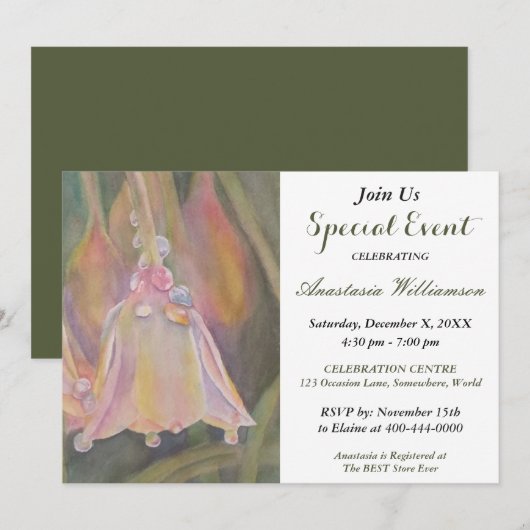 BABY REVEAL PARTY EVENT UITNODIGEN KAART (Voorkant / Achterkant)