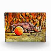 Baby Rhino Acrylblok Fotoblokken (Voorkant)