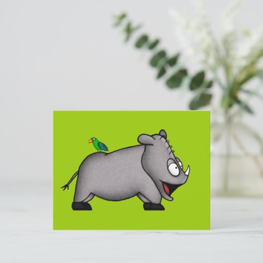 Baby Rhino Briefkaart (Staand voorkant)