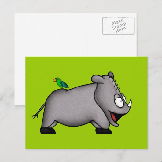 Baby Rhino Briefkaart (Voorkant / Achterkant)