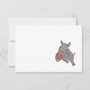 Baby Rhino Football Elke gelegenheid Eenvoudige no Bedankkaart