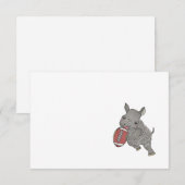 Baby Rhino Football Elke gelegenheid Eenvoudige no Bedankkaart (Voorkant / Achterkant)