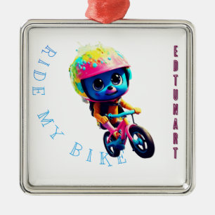 Baby Rijd op mijn fiets Metalen Ornament