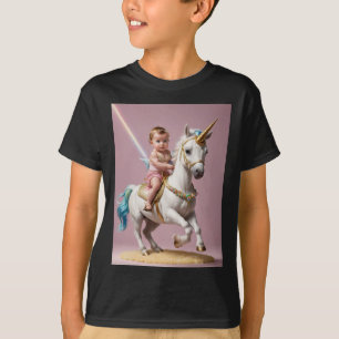 Baby rijden op een eenhoorn t-shirt