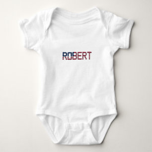 Baby Robert Patriot USA Sterren en Strepen Naam Romper