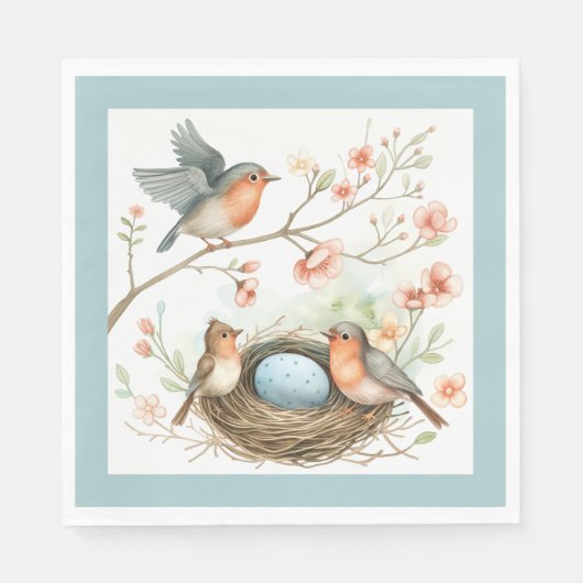 Baby Robin Celebration Napkins Servet (Voorkant)
