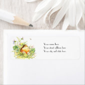 Baby Robin met Violets Etiket (Insitu)