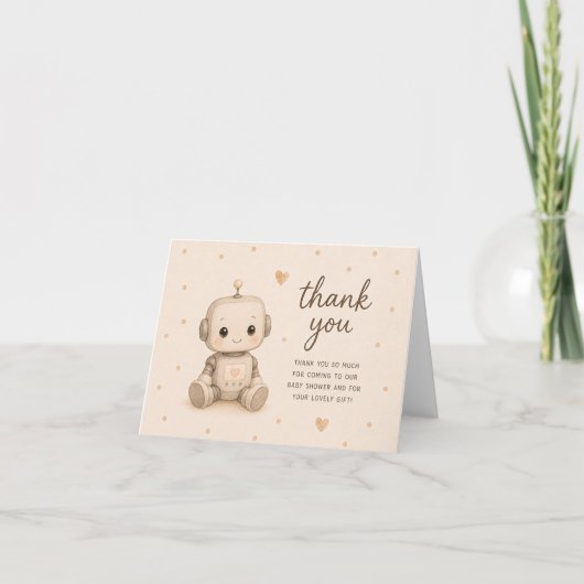 Baby Robot Baby Shower Bedankkaart (Voorkant)
