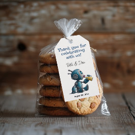 Baby Robot - Klaar voor Baby - Baby shower Cadeaulabel