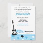 Baby Rock Star (Blue) Baby shower Invitation Kaart (Voorkant)