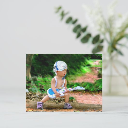 Baby Rock Star Briefkaart (Staand voorkant)