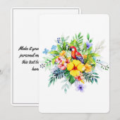 Baby rode ara met tropische bloemen notitiekaarten (Voorkant / Achterkant)