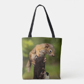 Baby rode eekhoorn tote bag (Achterkant)