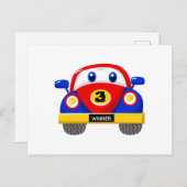 Baby rode en blauwe kever briefkaart (Voorkant / Achterkant)