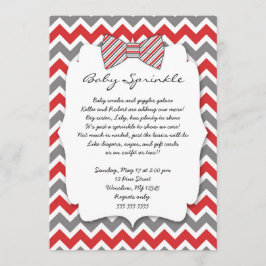 Baby rode grijze stropdas baby shower kaart