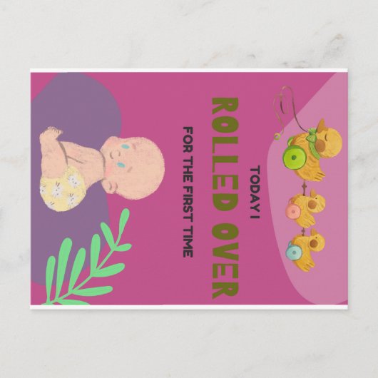 Baby rolt om briefkaart (Voorkant)