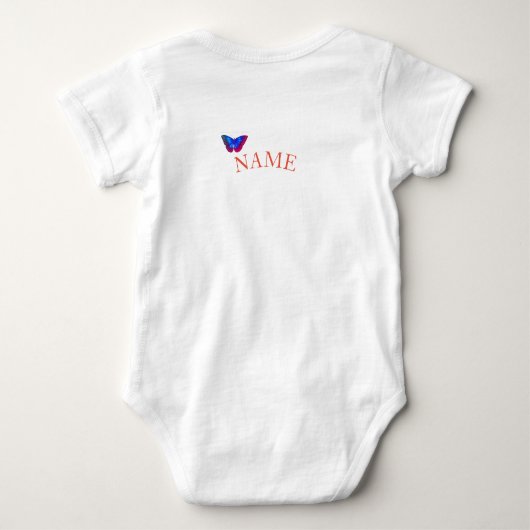 BABY ROMPER JAPANSE VLINDERS EN AANGEPASTE NAAM (Achterkant)