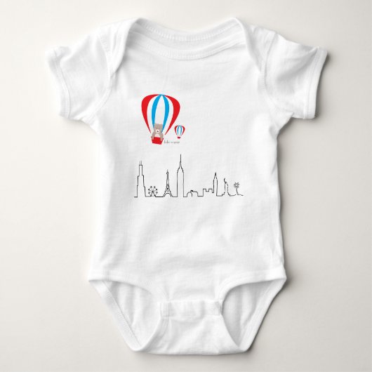 Baby Romper met World skyline (Voorkant)