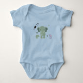 baby romper white elephant  (Voorkant)