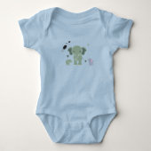 baby romper witte olifant (Voorkant)