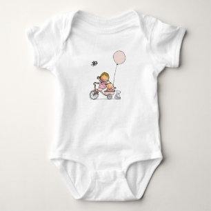 Baby rompertje met kindjes op driewieler
