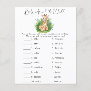 Baby Rond de wereld - Baby shower Game