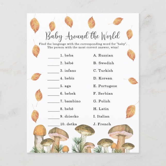 Baby Rond de Wereld - Baby Shower Spel (Voorkant)