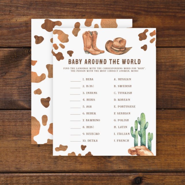 Baby Rond de Wereld - Cowboy Baby Shower (Creator heeft geüpload)