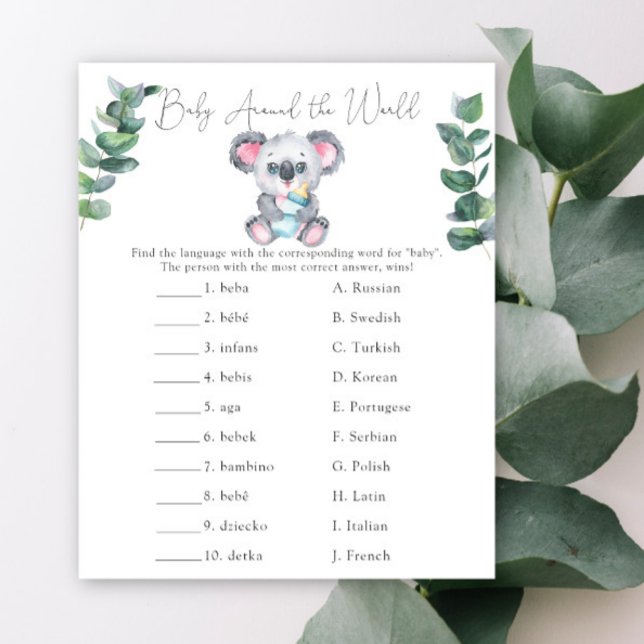 Baby Rond de wereld - Koala Baby Shower (Creator heeft geüpload)