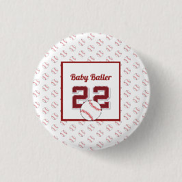 Baby rood en wit ronde button 3,2 cm