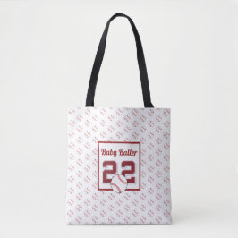 Baby rood en wit tote bag