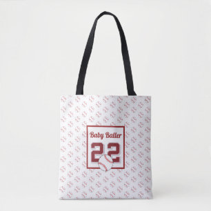 Baby rood en wit tote bag