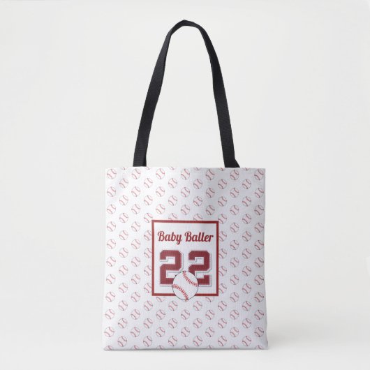 Baby rood en wit tote bag (Voorkant)