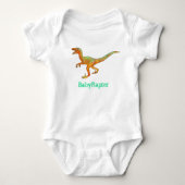 Baby Roofvogel Grappige Velociraptor Dinosaurus Ku Romper (Voorkant)