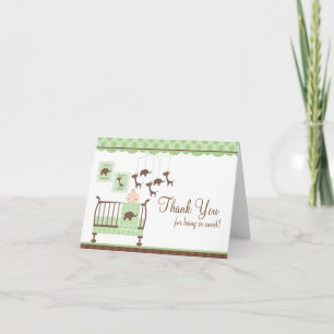 Baby Room Green Bedankt Opmerking Kaart