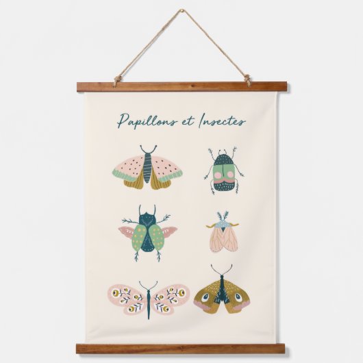 Baby Room Nursery Butterflies en Beetle Hangend Wandkleed (Voorkant)