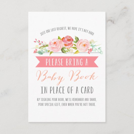 Baby roos banner | Baby shower Informatiekaartje (Voorkant)