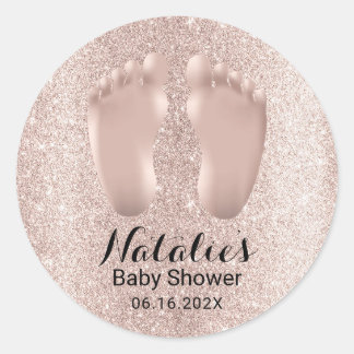 Baby Roos Gold Baby shower - Hartelijk dank Ronde Sticker