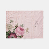 Baby Roos Peony Fleece Blanket Love Pink Deken (Voorkant (Horizontaal))