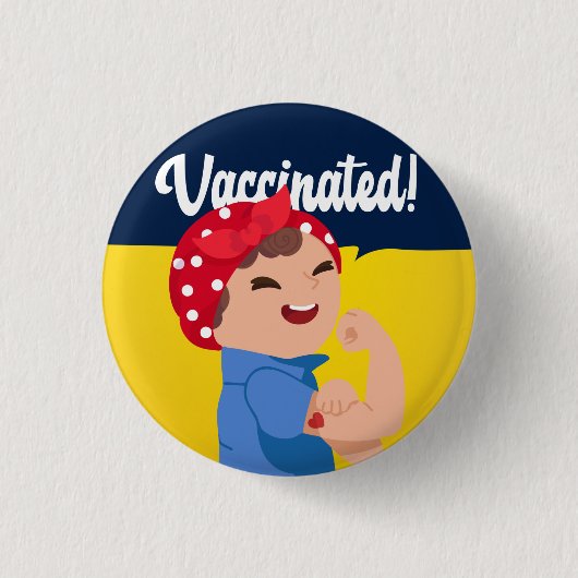 Baby Rosie gevaccineerde Button | VAX-d (Voorkant)