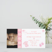 Baby Roze Argyle - Het is een meisje - onze kostba Aankondiging (Staand voorkant)